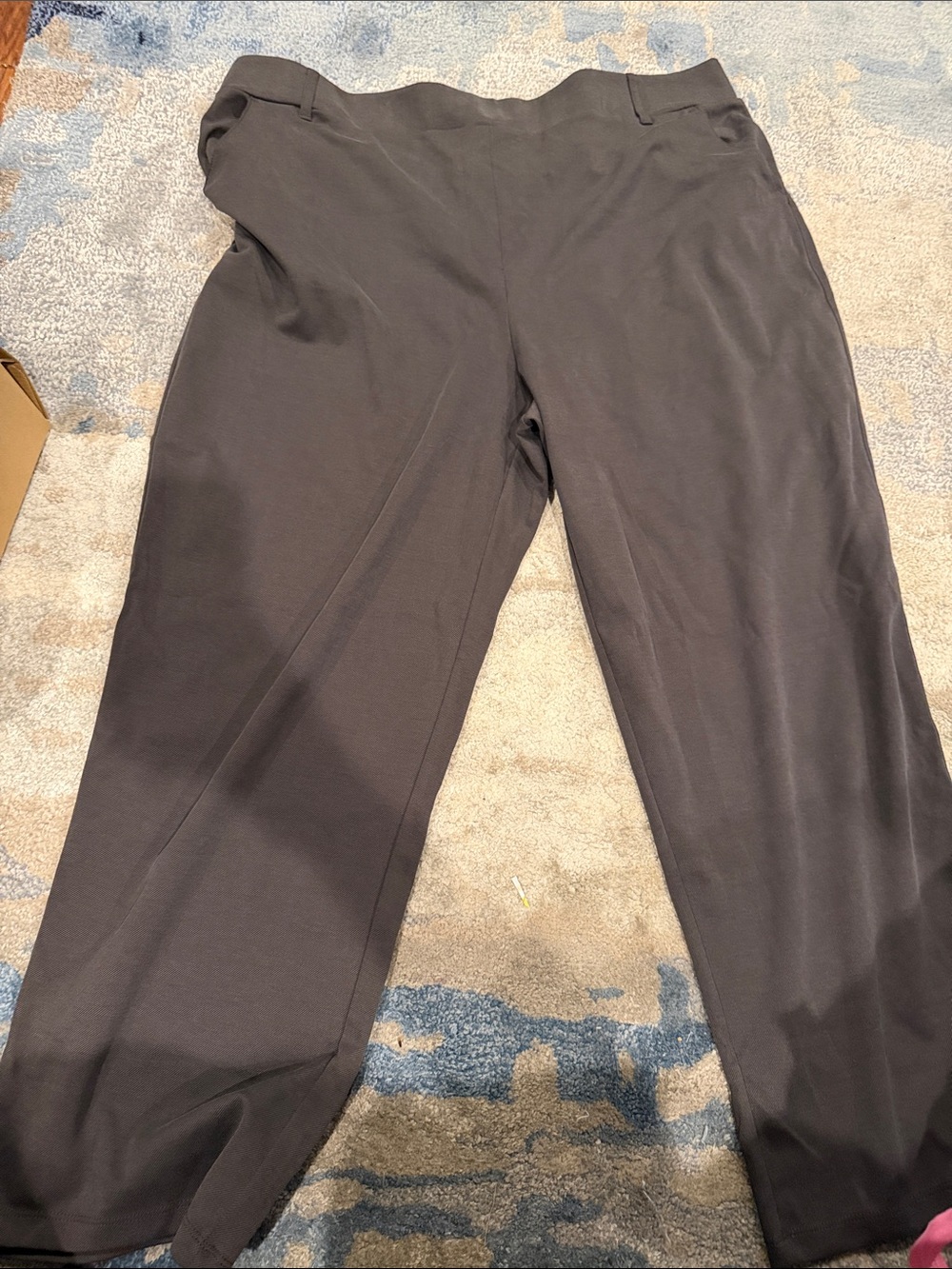 Straight Leg Women's Dress Pants in Charcoal Gray